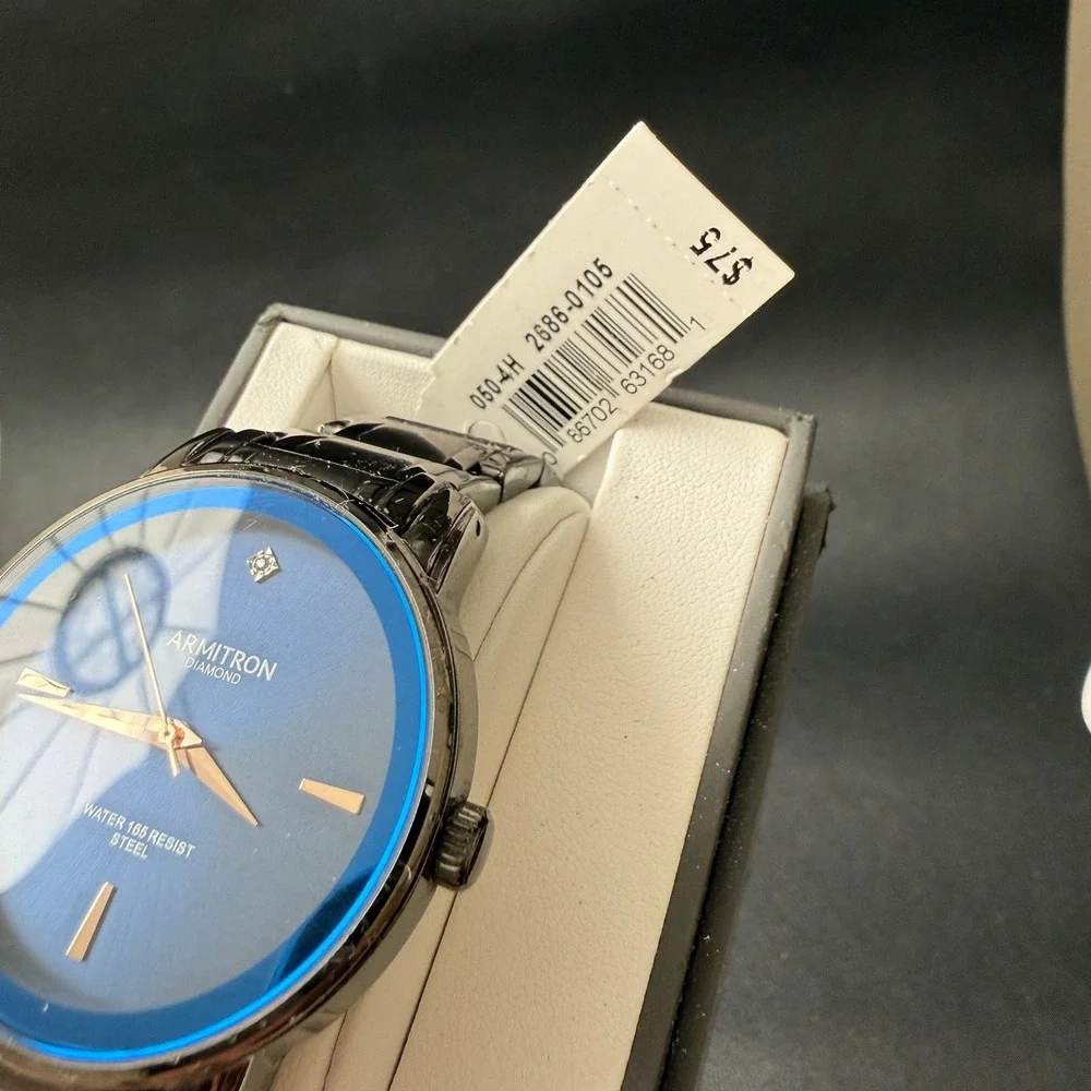 MSRP‎ $75 Armitron 20/5263DG Men's Diamond-Accented Bracelet Watch New